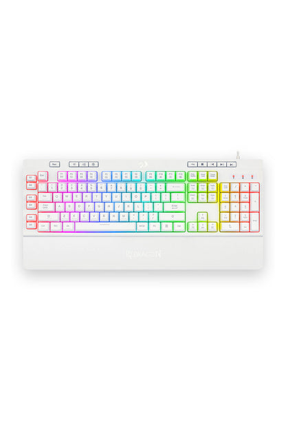 REDRAGON - Redragon K512W Shiva RGB Backlit Full Size Wired Membrane Gamin Keyboard (White) - white