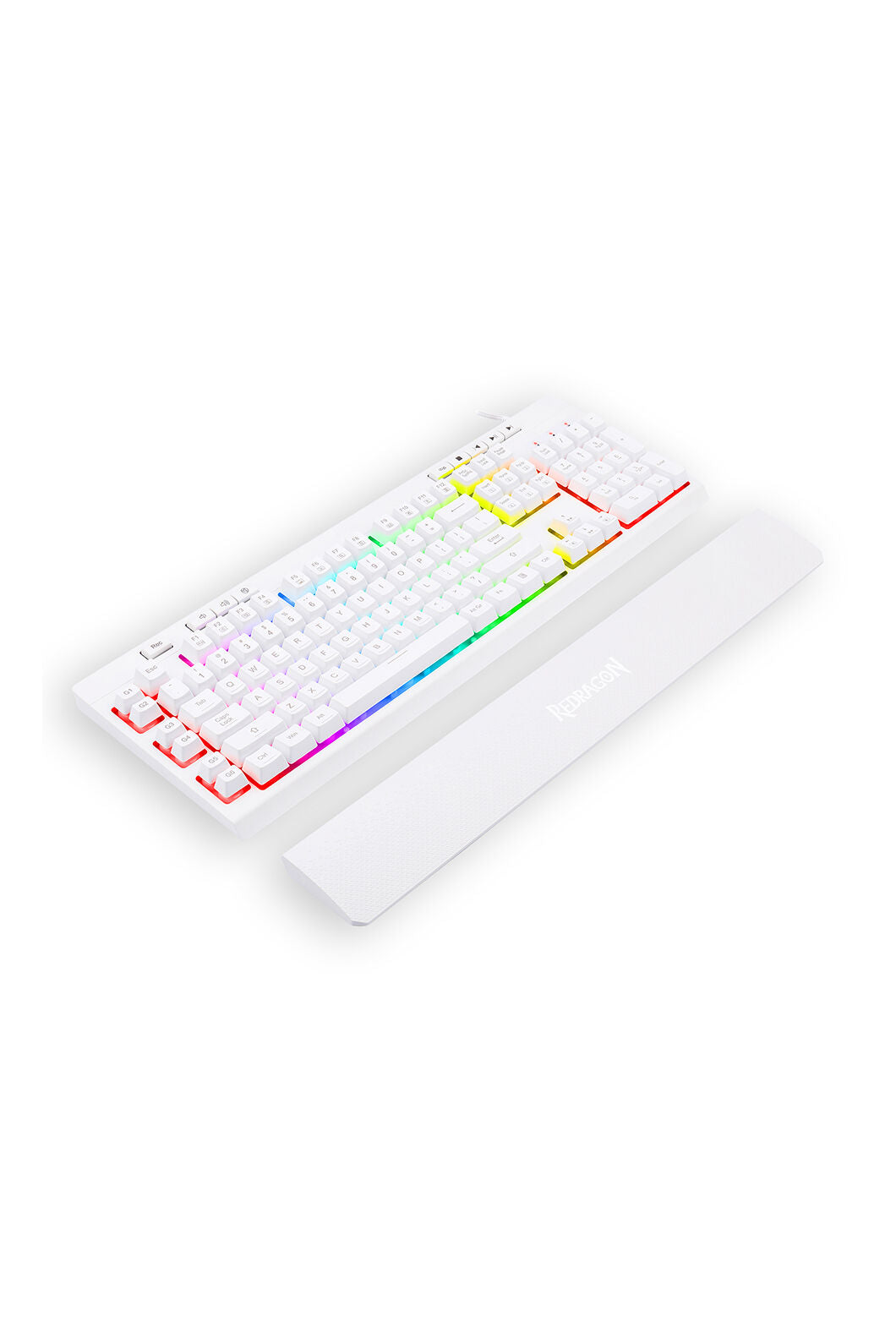 REDRAGON - Redragon K512W Shiva RGB Backlit Full Size Wired Membrane Gamin Keyboard (White) - white