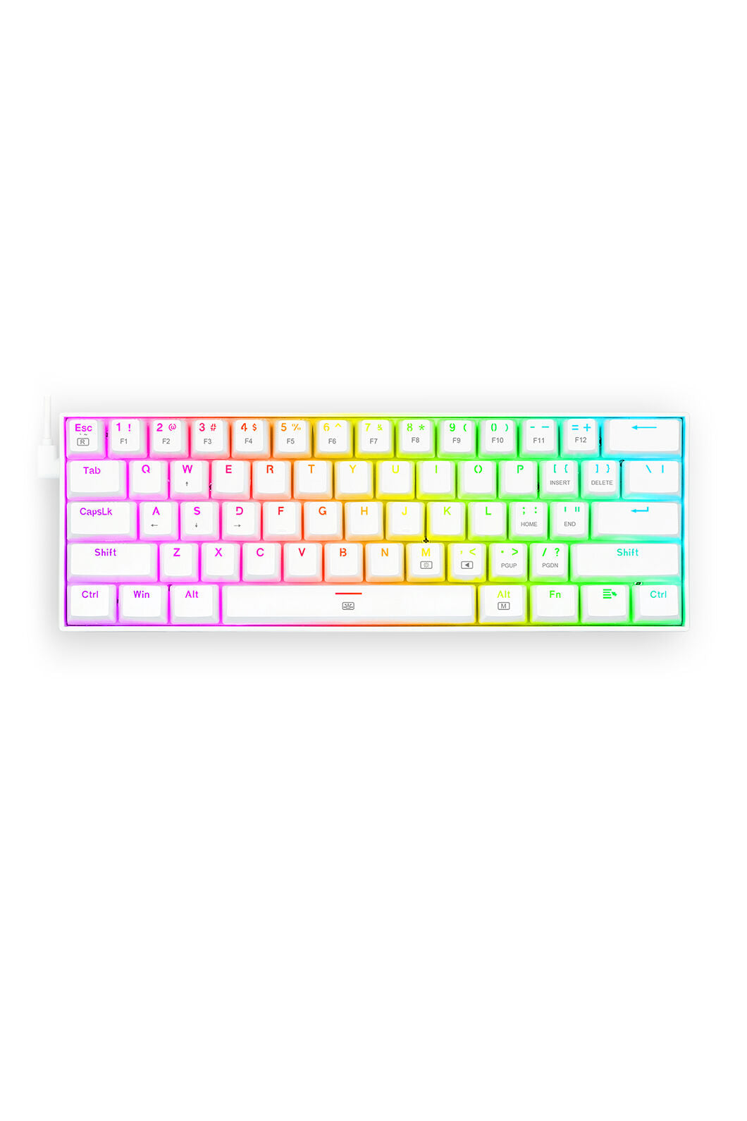 REDRAGON - Redragon K630W Dragonborn White 60% Wired RGB Mechanical Gaming Keyboard - white