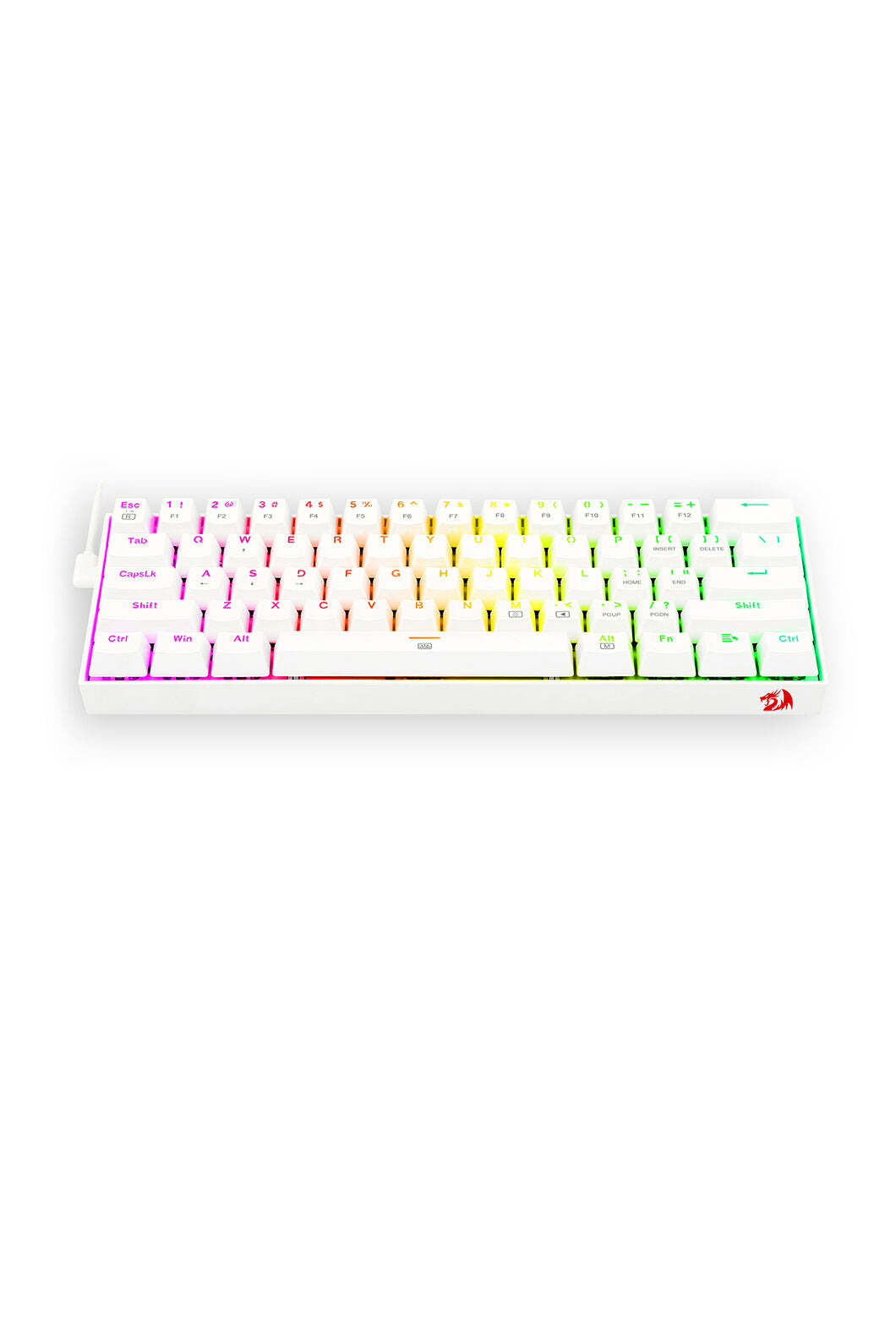 REDRAGON - Redragon K630W Dragonborn White 60% Wired RGB Mechanical Gaming Keyboard - white