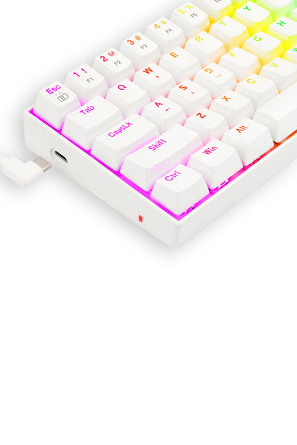 REDRAGON - Redragon K630W Dragonborn White 60% Wired RGB Mechanical Gaming Keyboard - white