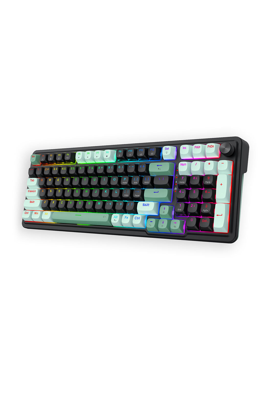 REDRAGON - Redragon EISA K686BG-RGB-M Rapid Trigger 8K Wired Magnetic HE Gaming Keyboard - black-green
