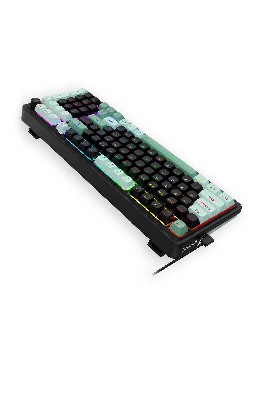 REDRAGON - Redragon EISA K686BG-RGB-M Rapid Trigger 8K Wired Magnetic HE Gaming Keyboard - black-green