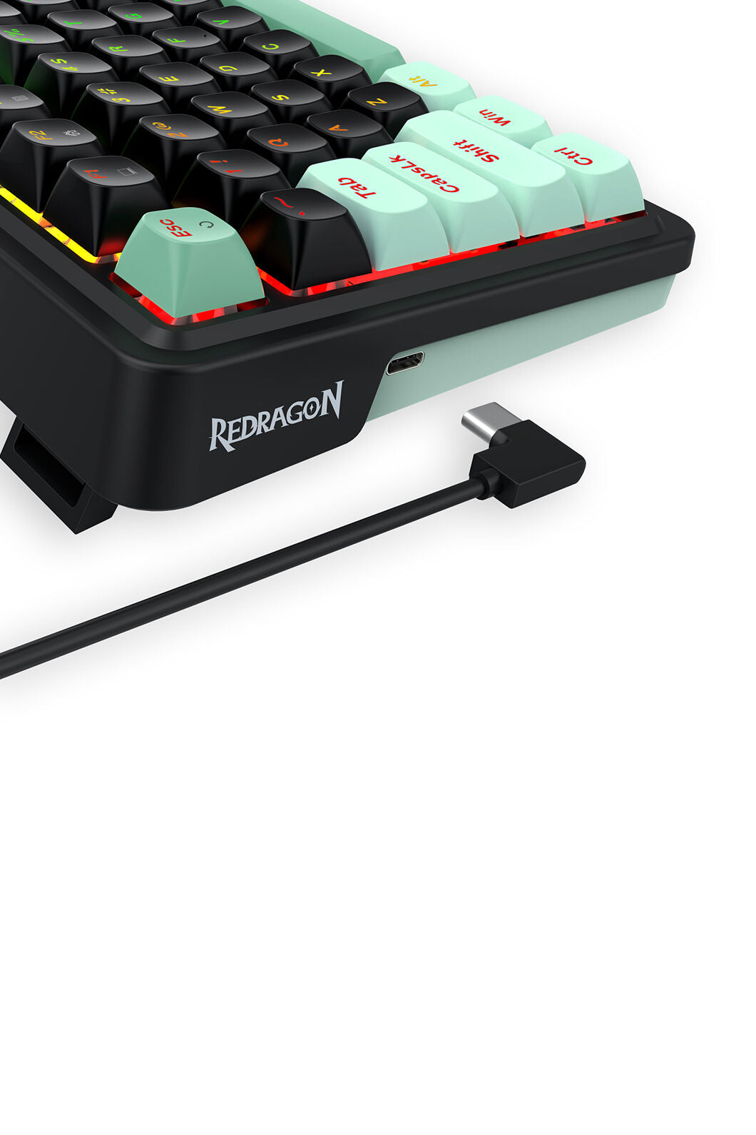 REDRAGON - Redragon EISA K686BG-RGB-M Rapid Trigger 8K Wired Magnetic HE Gaming Keyboard - black-green