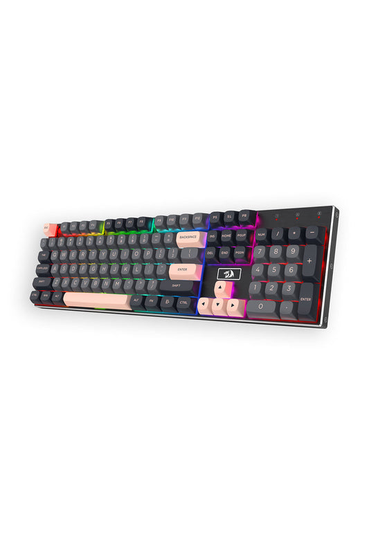 REDRAGON - Redragon K556GBP-RGB Devarajas Pink Hot-Swap Aluminum Mechanical Gaming Keyboard - grey-black-pink