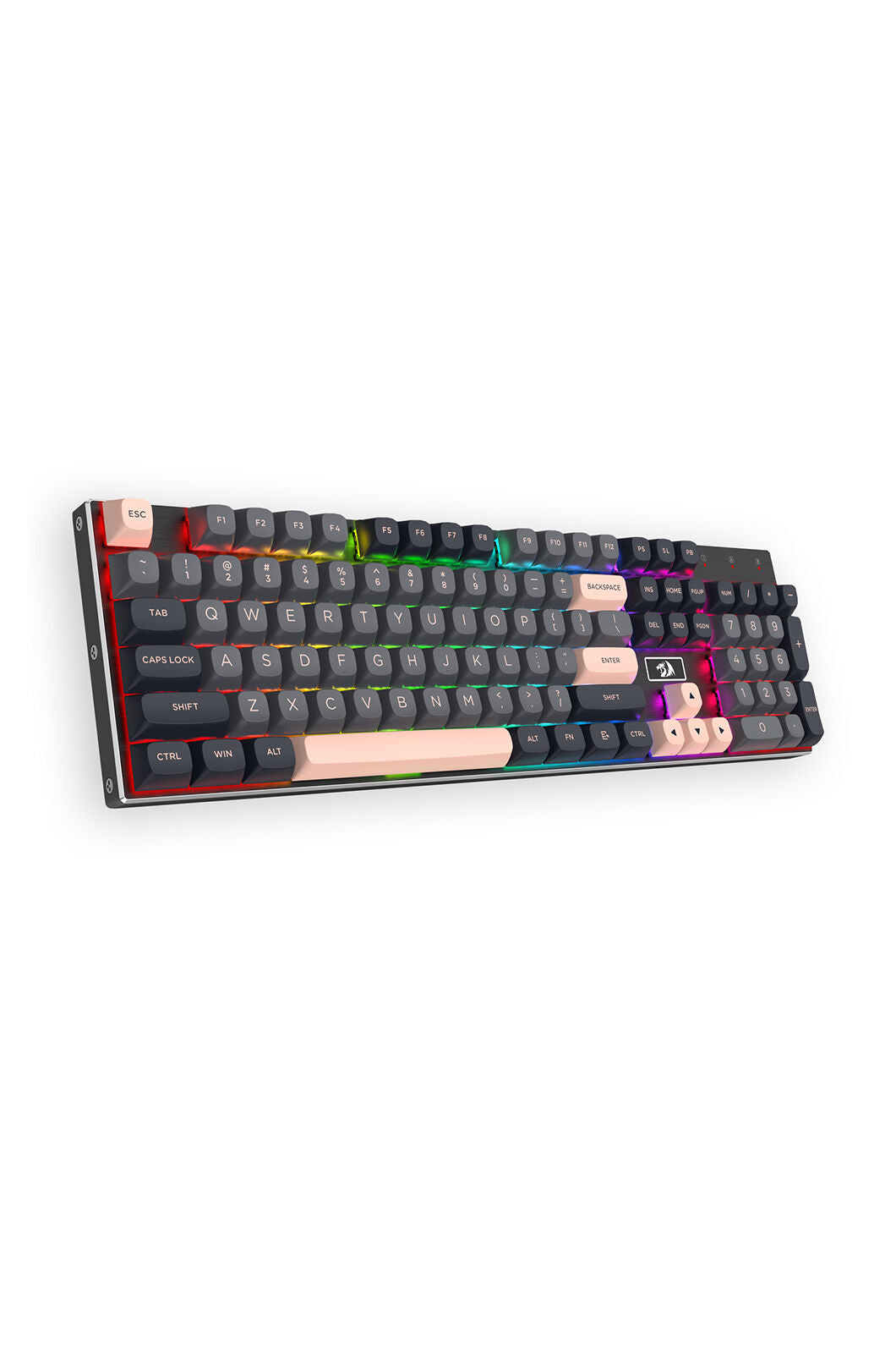REDRAGON - Redragon K556GBP-RGB Devarajas Pink Hot-Swap Aluminum Mechanical Gaming Keyboard - grey-black-pink