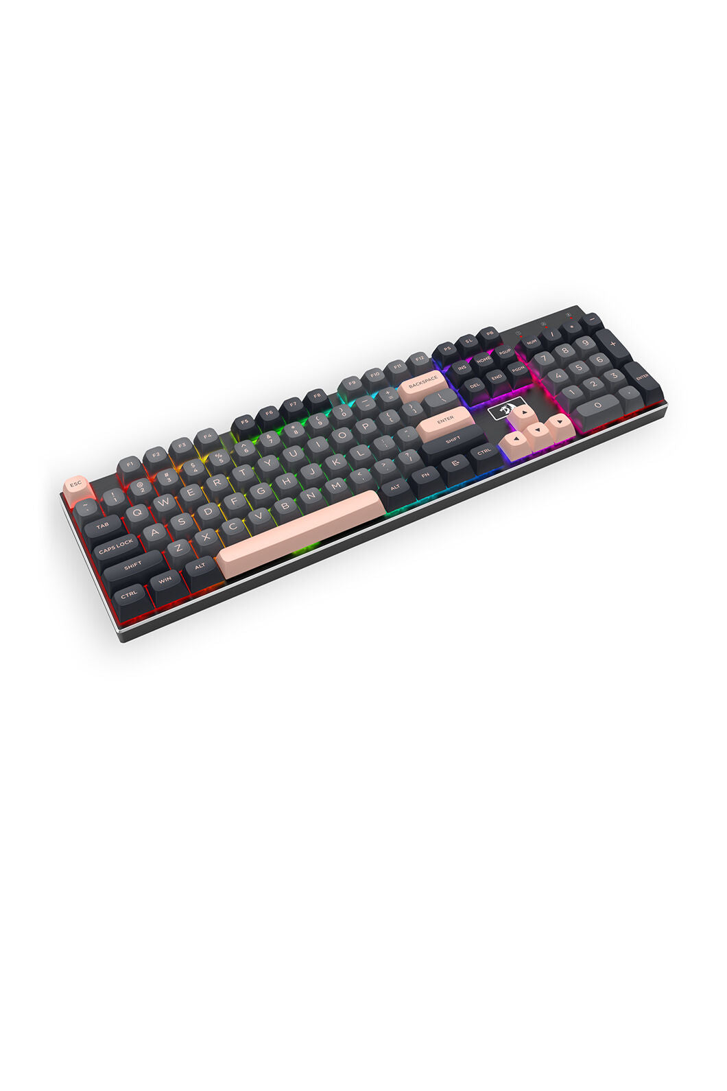 REDRAGON - Redragon K556GBP-RGB Devarajas Pink Hot-Swap Aluminum Mechanical Gaming Keyboard - grey-black-pink