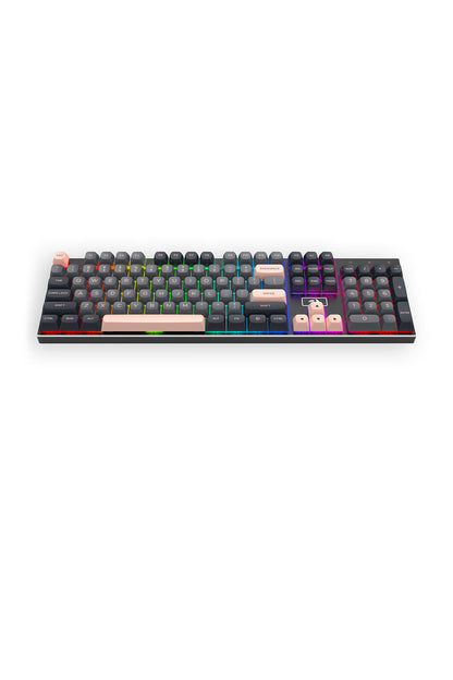 REDRAGON - Redragon K556GBP-RGB Devarajas Pink Hot-Swap Aluminum Mechanical Gaming Keyboard - grey-black-pink