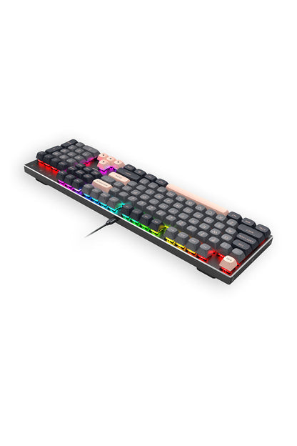 REDRAGON - Redragon K556GBP-RGB Devarajas Pink Hot-Swap Aluminum Mechanical Gaming Keyboard - grey-black-pink