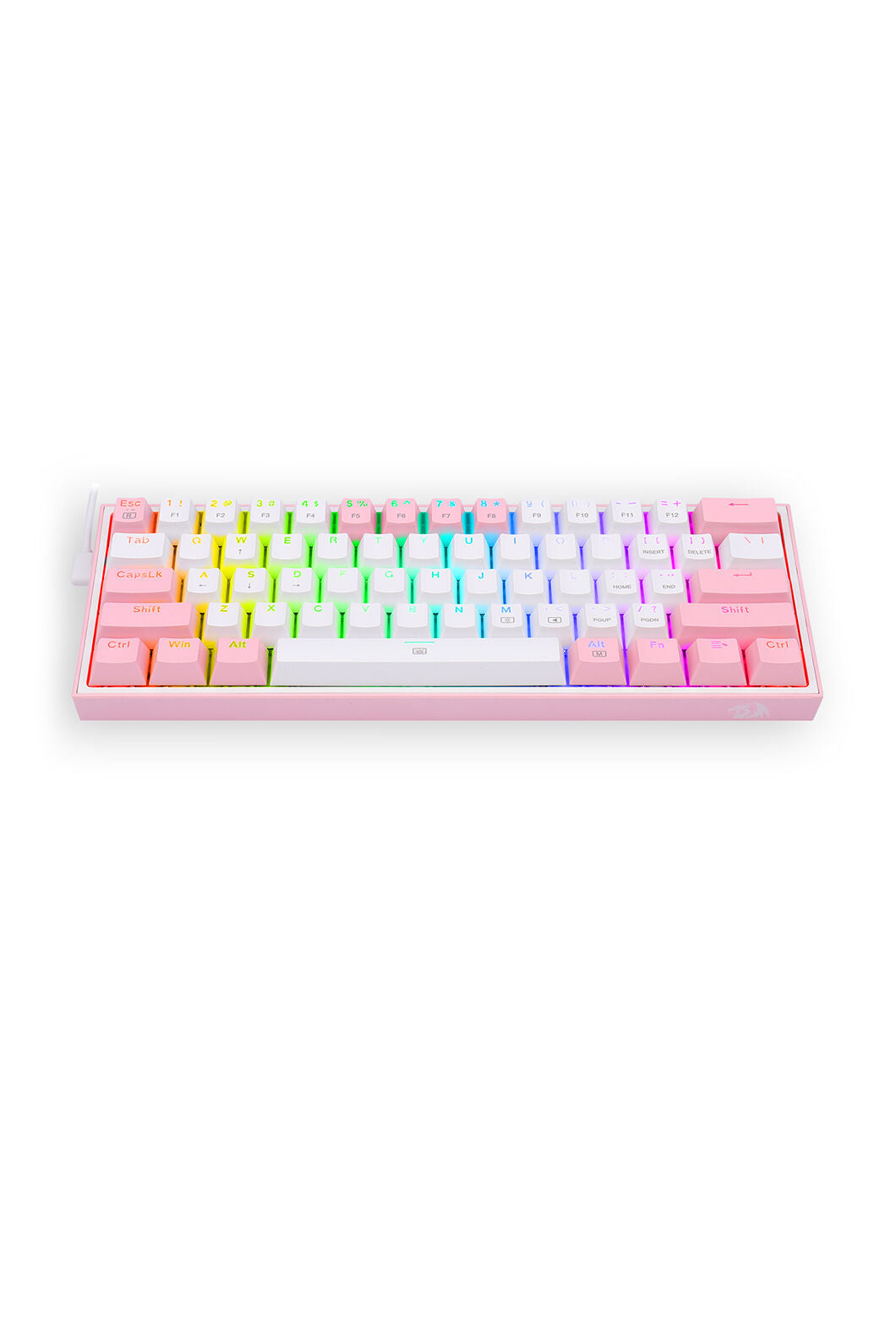 REDRAGON - Redragon K617-RGB Fizz White/Pink 60% Wired Mechanical Keyboard - white-pink