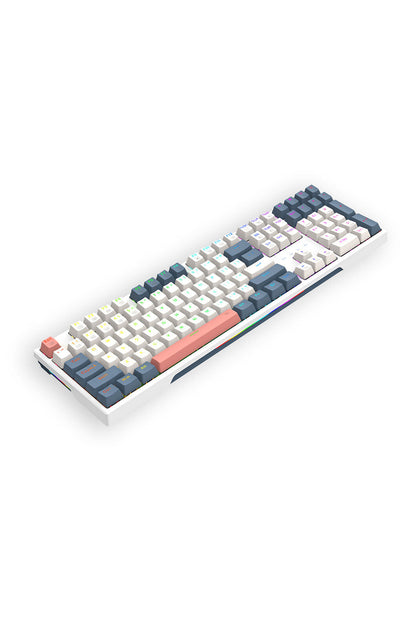 REDRAGON - Redragon K668WBO-RGB Trundle White/Blue Hot-Swap 108-Key Mechanical Gaming Keyboard - white-blue
