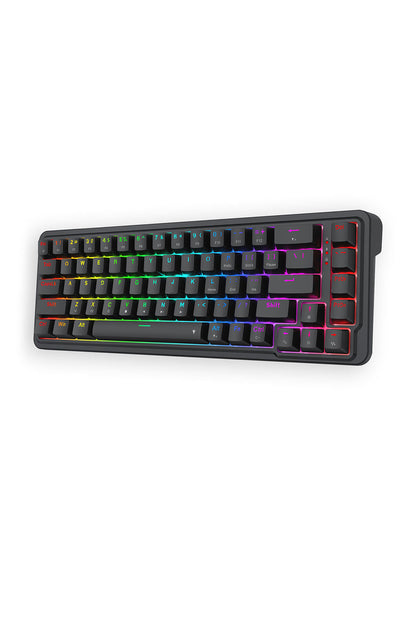 REDRAGON - Redragon K709 NOVA Black 65% Gasket Wired RGB Mechanical Gaming Keyboard - black