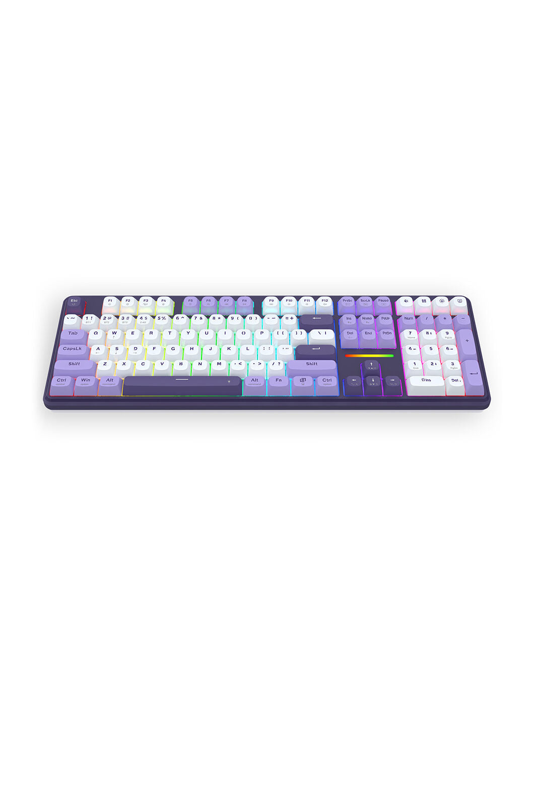 REDRAGON - Redragon K745WP RGB PRO ANTONIUM Blue/Purple 108 Keys Gasket Tri-Mode Mechanical Keyboard - white-purple