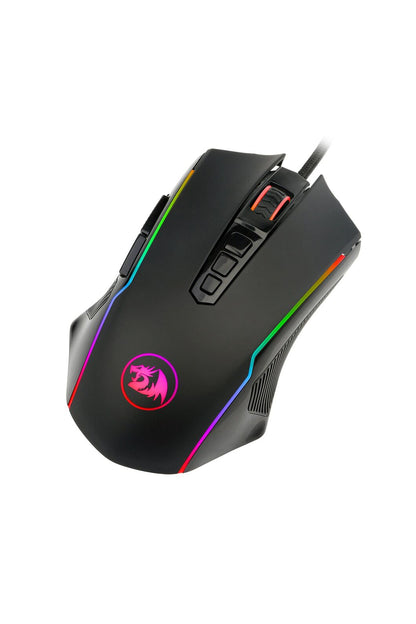 REDRAGON - Redragon M910-K Ranger Black Full-Size RGB USB Wired Gaming Mouse - black