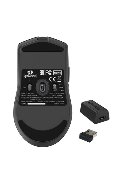 REDRAGON - Redragon M916 Pro 4K K1ng Black Ultra Lightweight Wireless Gaming Mouse - black