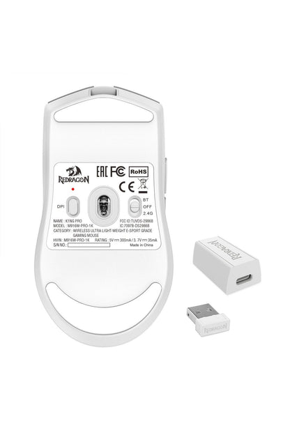 REDRAGON - Redragon M916 Pro 4K K1ng White Ultra Lightweight Wireless Gaming Mouse - white