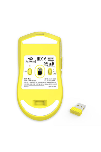 REDRAGON - Redragon M918AKB K1ng Max Yellow Cartoon Ultra-Light Tri-Mode Gaming Mouse - yellow