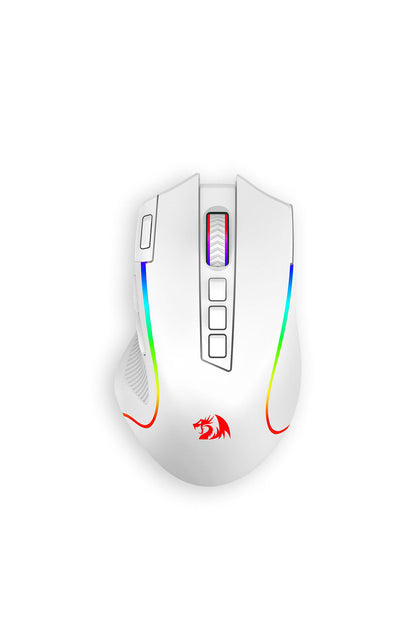 REDRAGON - Redragon M612W-PRO Predator White Tri-Mode Wireless RGB Gaming Mouse - white