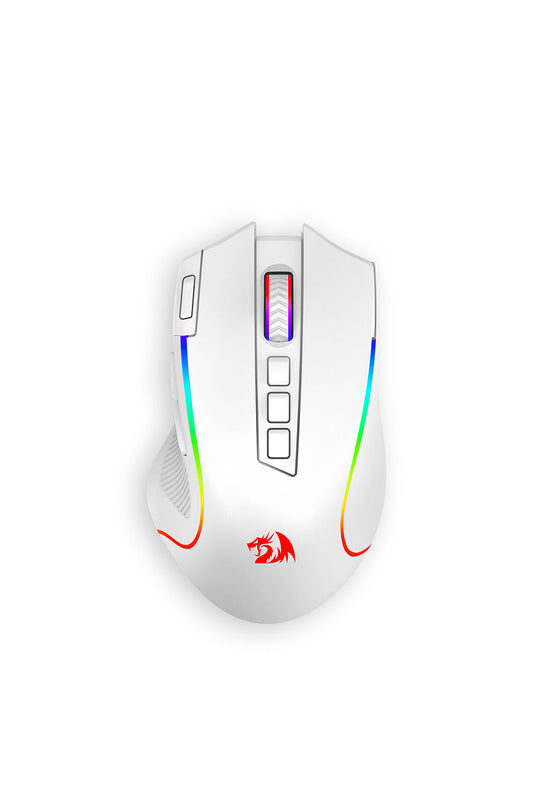 REDRAGON - Redragon M612W-PRO Predator White Tri-Mode Wireless RGB Gaming Mouse - white