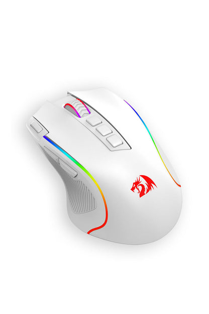 REDRAGON - Redragon M612W-PRO Predator White Tri-Mode Wireless RGB Gaming Mouse - white