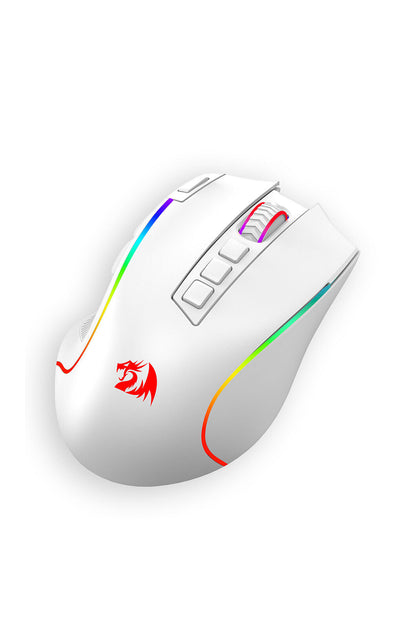 REDRAGON - Redragon M612W-PRO Predator White Tri-Mode Wireless RGB Gaming Mouse - white