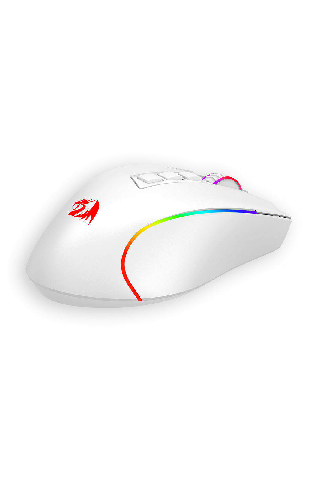 REDRAGON - Redragon M612W-PRO Predator White Tri-Mode Wireless RGB Gaming Mouse - white
