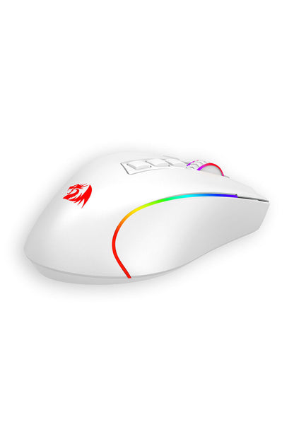 REDRAGON - Redragon M612W-PRO Predator White Tri-Mode Wireless RGB Gaming Mouse - white