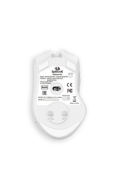 REDRAGON - Redragon M612W-PRO Predator White Tri-Mode Wireless RGB Gaming Mouse - white