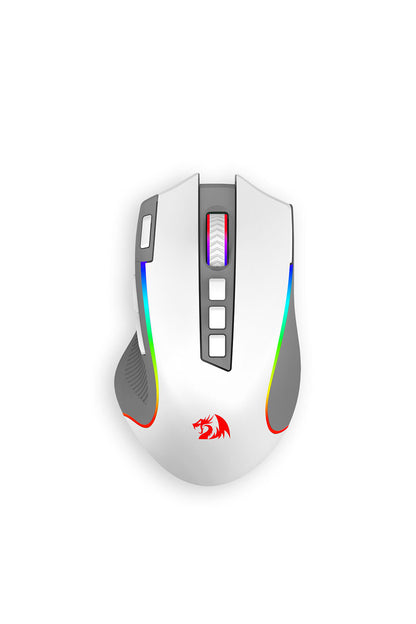 REDRAGON - Redragon Predator M612WG Pro Mouse Tri-Mode Wireless RGB Programable - white-grey