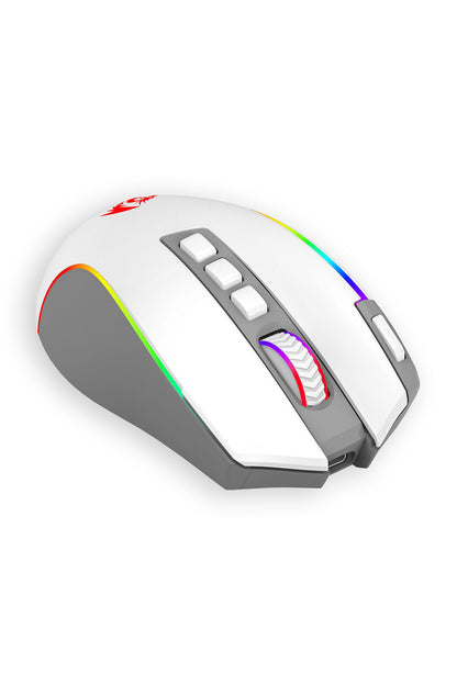 REDRAGON - Redragon Predator M612WG Pro Mouse Tri-Mode Wireless RGB Programable - white-grey