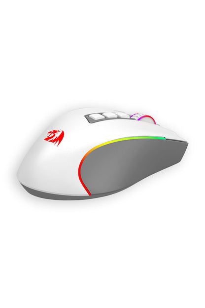 REDRAGON - Redragon Predator M612WG Pro Mouse Tri-Mode Wireless RGB Programable - white-grey