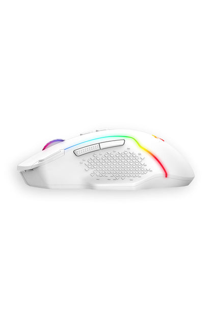 REDRAGON - Redragon M810W-RGB-MAX Taipan White Tri-Mode Wireless Gaming Mouse - white