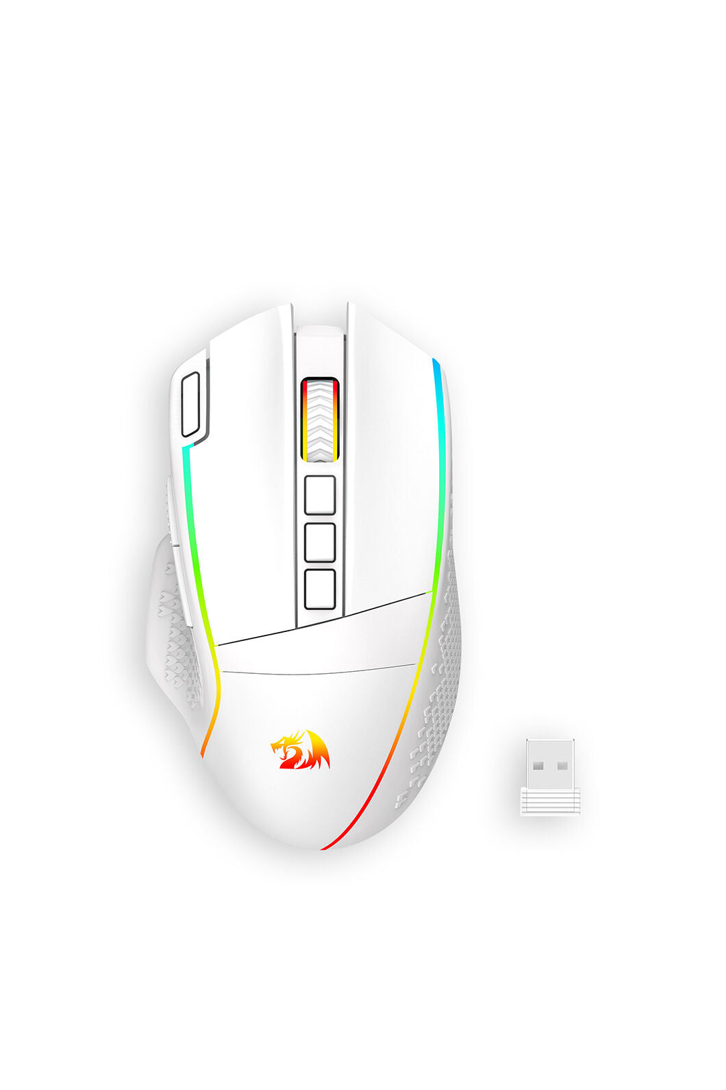 REDRAGON - Redragon M991 White Tri-Mode Wireless 26K DPI Mechanical Gaming Mouse - white