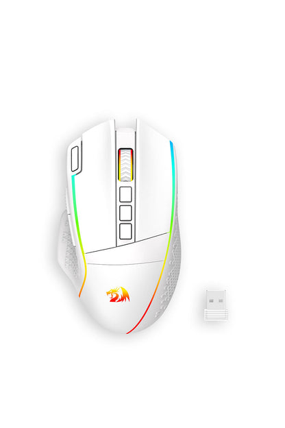 REDRAGON - Redragon M991 White Tri-Mode Wireless 26K DPI Mechanical Gaming Mouse - white