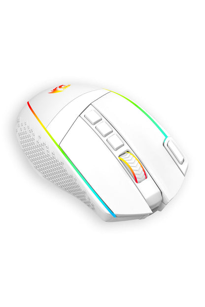 REDRAGON - Redragon M991 White Tri-Mode Wireless 26K DPI Mechanical Gaming Mouse - white