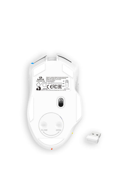 REDRAGON - Redragon M991 White Tri-Mode Wireless 26K DPI Mechanical Gaming Mouse - white