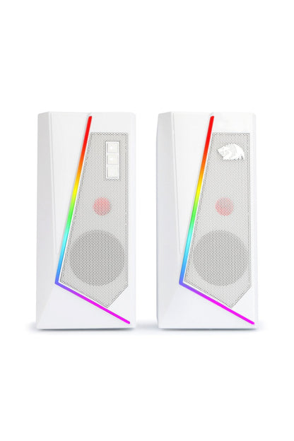REDRAGON - Redragon GS520W Anvil White Vertical RGB Touch Control Desktop Speaker - white