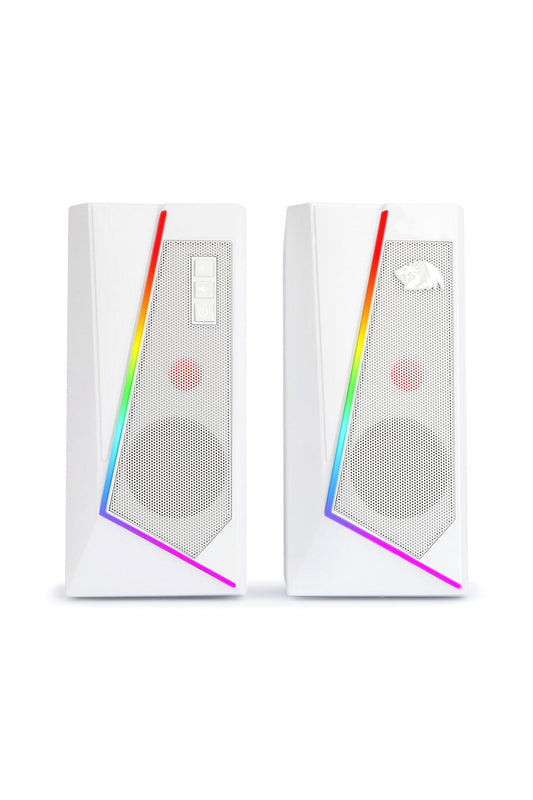 REDRAGON - Redragon GS520W Anvil White Vertical RGB Touch Control Desktop Speaker - white