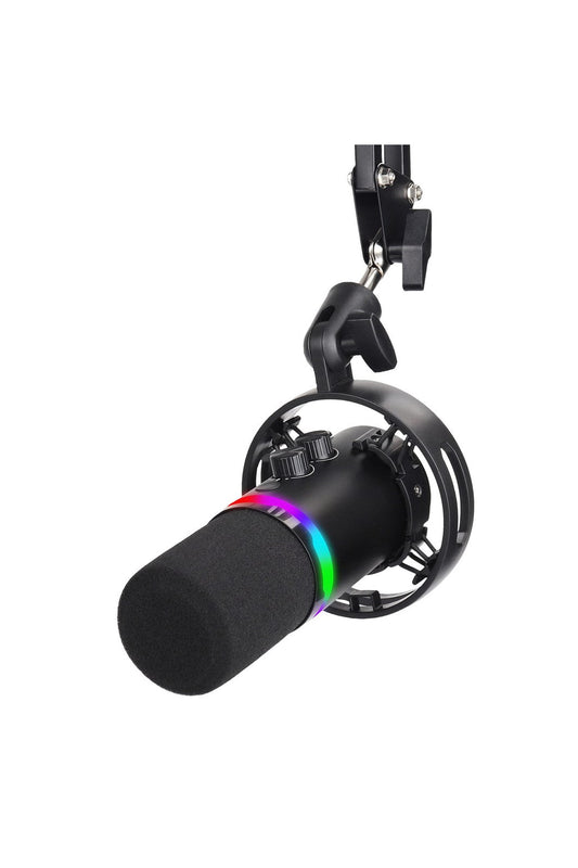 REDRAGON - Redragon GM307 Solara Black USB XLR Dynamic RGB Gaming Microphone - black