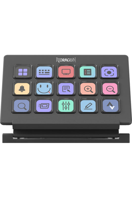REDRAGON - Redragon SS-550 Perrors Black 15-Key Customisable Control Stream Deck - black